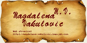 Magdalena Vakulović vizit kartica